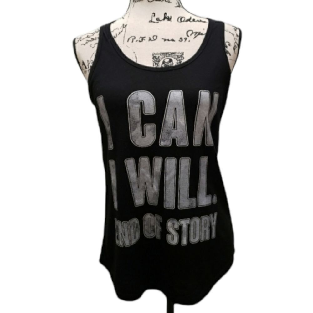 "I can I will..." athletic graphic racerback tank